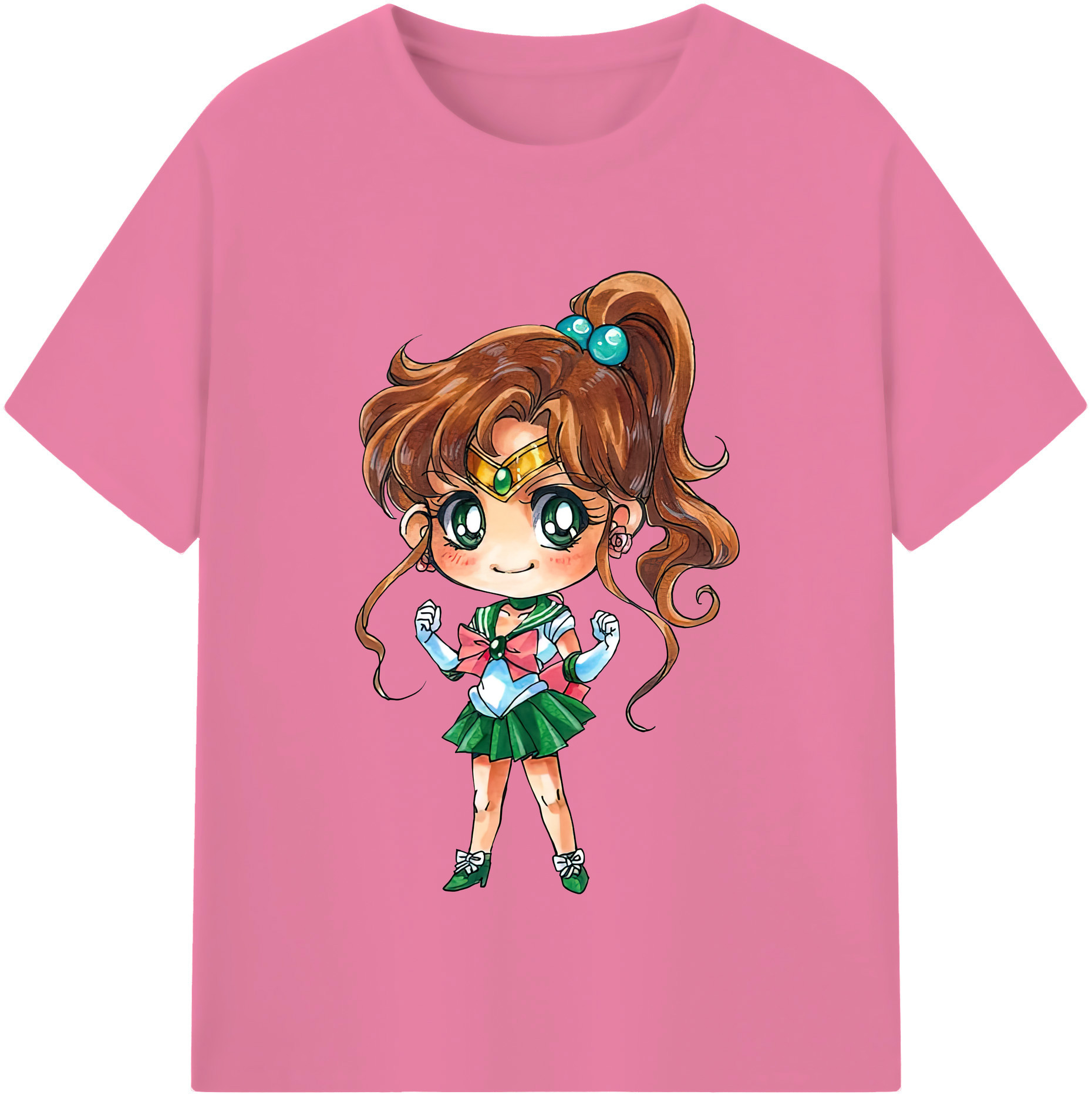 （画像用） 美少女戦士セーラームーン 木野 まこと きの まこと Sailor Moon Kino Makoto （セーラージュピター；Sailor Jupiter） 綿100％半袖Tシャツ（フロントプリント）